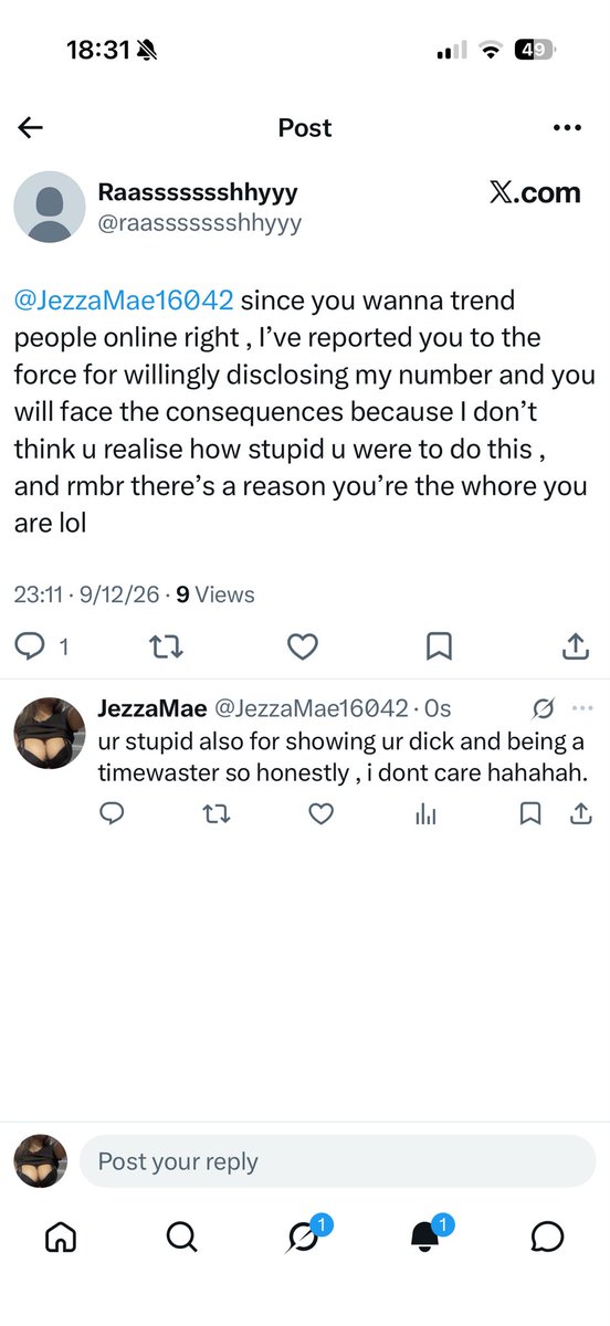 JezzaMae16042's tweet photo. Would appreciate yall reporting this acct, a loser who cant accept rejection plus your were the one showing unsolicited dick pics of yourself too me so now honestly i dont care. the one stupid here is yourself and not me.  the one stupid here is yourself hahaha. https://t.co/pLzRPhH3km