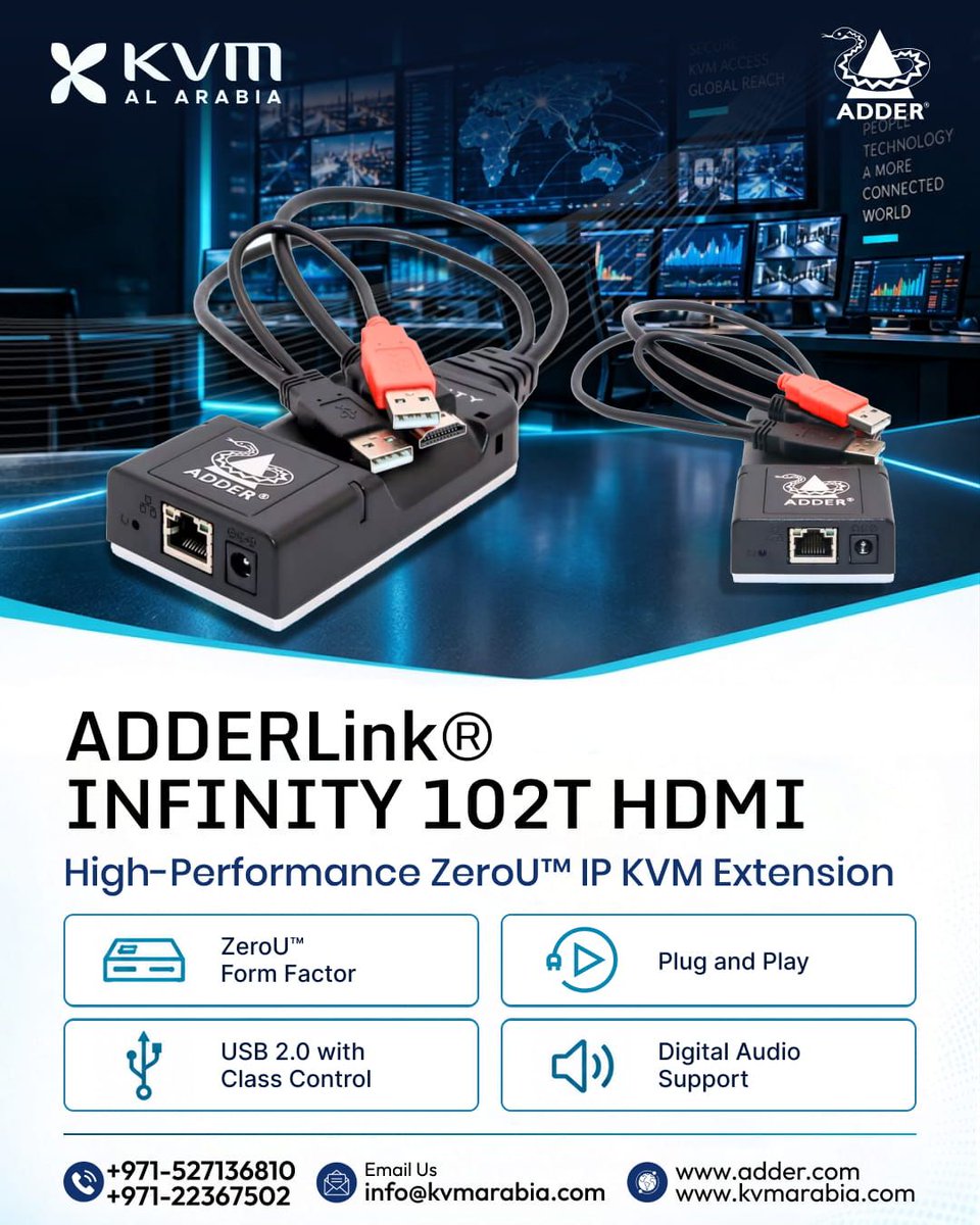 kvmarabia's tweet photo. 🚀 High-Performance IP KVM Extension with @Adder Link® INFINITY 102T HDMI
🔹 ZeroU™ Form Factor
🔹 Plug & Play
🌐 https://t.co/YHWyL04RoW
#KVMAlArabia #ADDER #ADDERLink #ADDERLinkInfinity #Infinity102T #KVM #IPKVM #KVMExtension #KVMExtender #HDMI #ZeroU #USB2 #DigitalAudio https://t.co/wdy2Jr6UEj