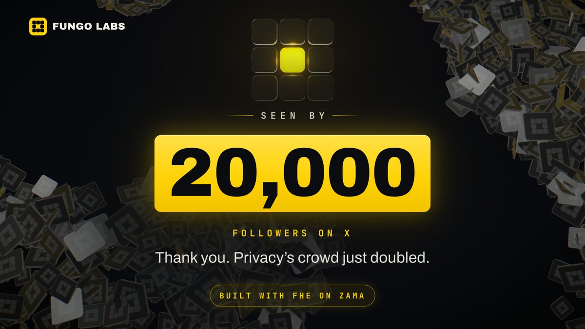 FungoLabs's tweet photo. We just hit 20,000. Thank you!

Whitelist reviews are ongoing, so keep an eye on the checker for your status.

🟨 We’ll have a lot more to share about Fungo Launchpad very soon.

We’re just getting started. https://t.co/yOPzV5lBgQ