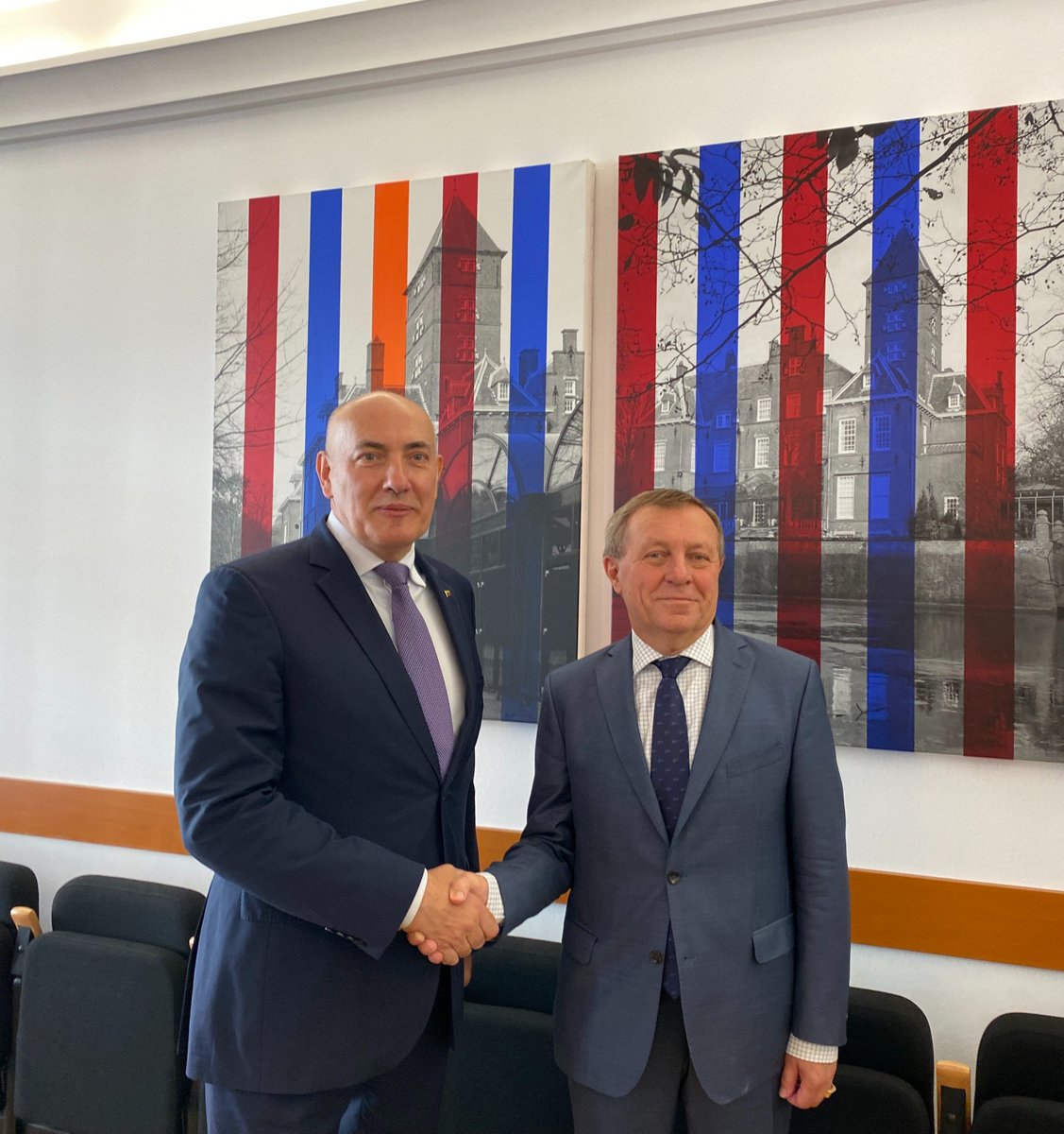 LT_OSCE's tweet photo. Very productive meeting with the Head of Secretariat, Ambassador G. Molnár and his team of the Wassenaar Arrangement in preparation for Lithuania's Plenary Chairmanship in 2027. Looking forward to close cooperation in the run-up to and throughout Lithuania's Chairmanship. https://t.co/joiOboHtML