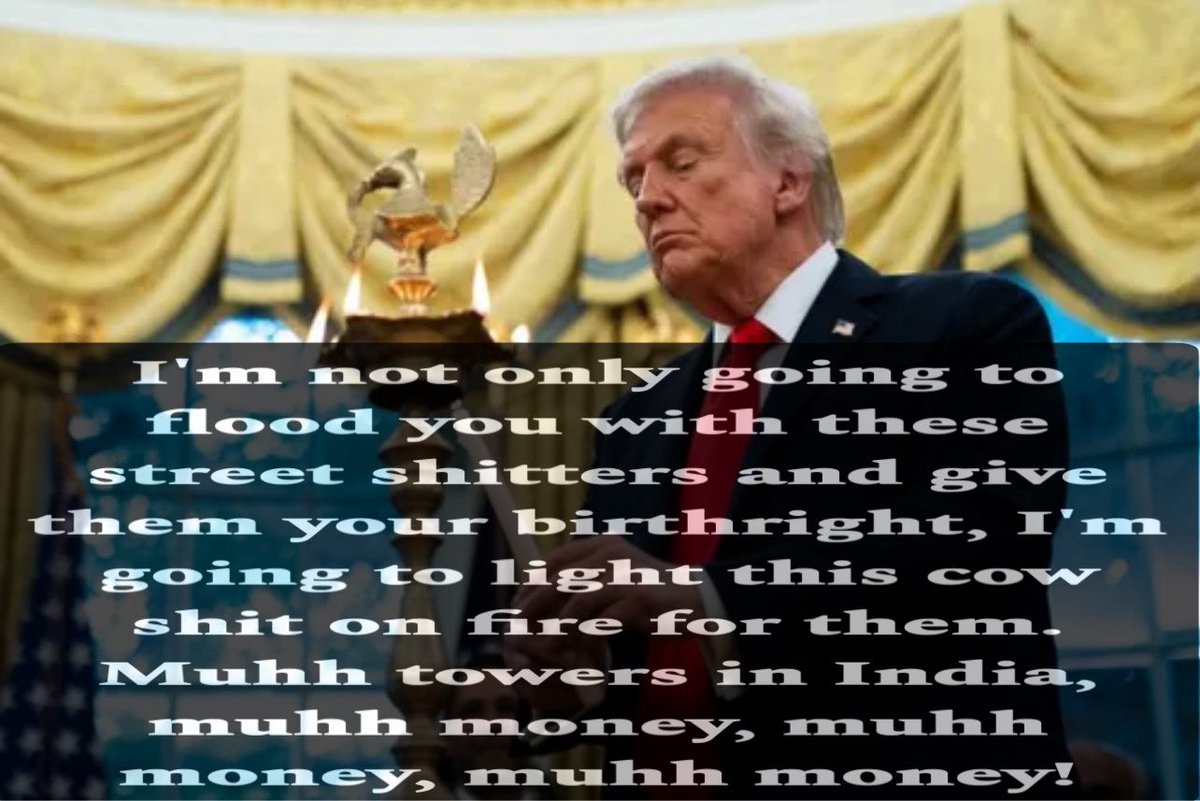 OleBuckskin's tweet photo. Back when the @POTUS lit cow 💩 on fire for Indian invaders in the White House. https://t.co/mxDRaes4Pd