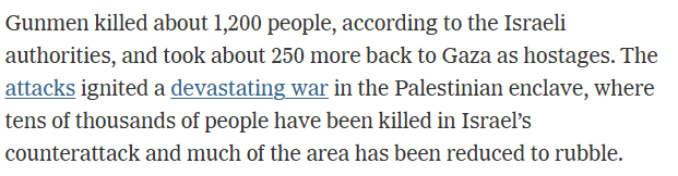 JKouzi36's tweet photo. If you thought that at least on the anniversary of October 7th, the @nytimes could refer to the Hamasnikim who killed and kidnapped as terrorists... you would be wrong. https://t.co/bZsDXiwvOF