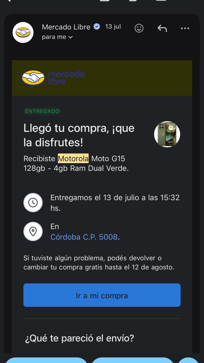 nati_hered's tweet photo. No doy más de la bronca Compré un celular por Mercado Libre confiando en que "estás protegido" y me terminaron dejándome re tirada y expuesta a cualquiera.
@MercadoLibre @ML_Argentina @CordobaDefensa https://t.co/tvQUX58ADF