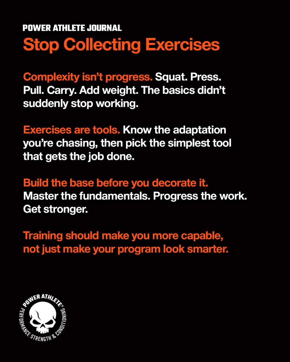 PowerAthleteHQ's tweet photo. We've got more exercises, more equipment and more data than ever. And somehow, we've made strength training harder than it needs to be. Stop collecting tools. Start mastering the ones that work.
READ NOW ๐ https://t.co/XuJydiUirE
#MoveTheDirt #PowerAthlete https://t.co/eYzczDZoDi