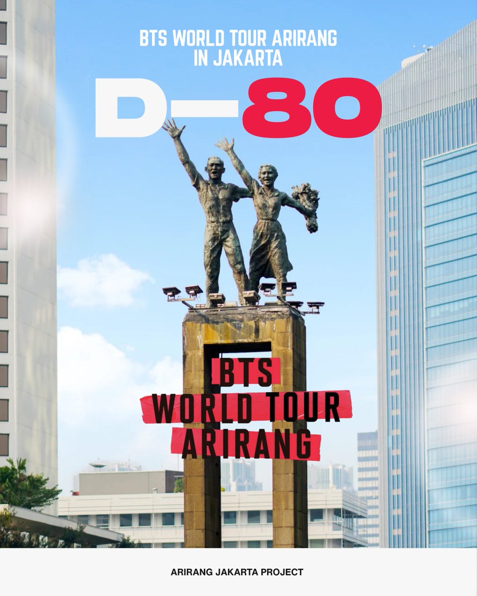 ArirangJakarta's tweet photo. ARMY! Apa yang sudah kalian siapkan di D-80? 🥳

D-80 menuju BTS World Tour ‘ARIRANG’ di Jakarta. Hari demi hari semakin terasa dekat dengan momen yang paling kita nantikan, momen dimana kita akan menciptakan kenangan yang tak terlupakan. Momen kebersamaan BTS dan ARMY di Jakarta 💜

Mari persiapkan diri dalam menyambut kedatangan BTS di Jakarta. Salah satunya, mewujudkan Hari-H Project yang hangat, berkesan, dan dapat dikenang oleh BTS ARMY 💜 

🔗 Link Donasi Fase 1: https://t.co/H434n6na8W
🌐 Website Arirang Jakarta: https://t.co/2QSQuzenl6