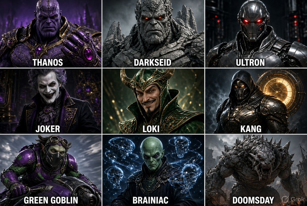 JainalMomin's tweet photo. Hey @grok, ONE villain gets control of Earth. Who would be the biggest threat? https://t.co/Etq8Si6n7D