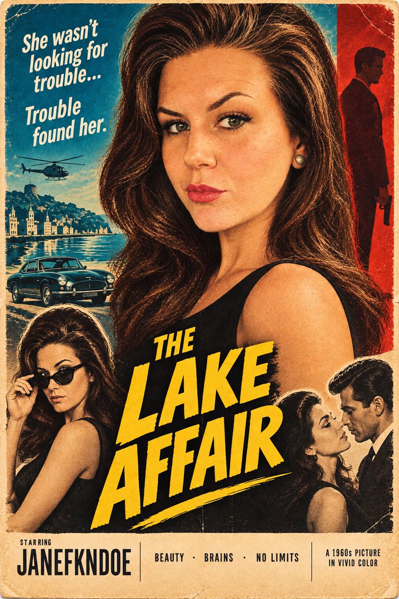 janefkndoe's tweet photo. Go to ChatGPT and ask” Based on my tweets as [your Twitter handle] and the attached photo can you please create a vintage 1960’s movie poster of me?

I can work with this https://t.co/9LAzjBn4PR