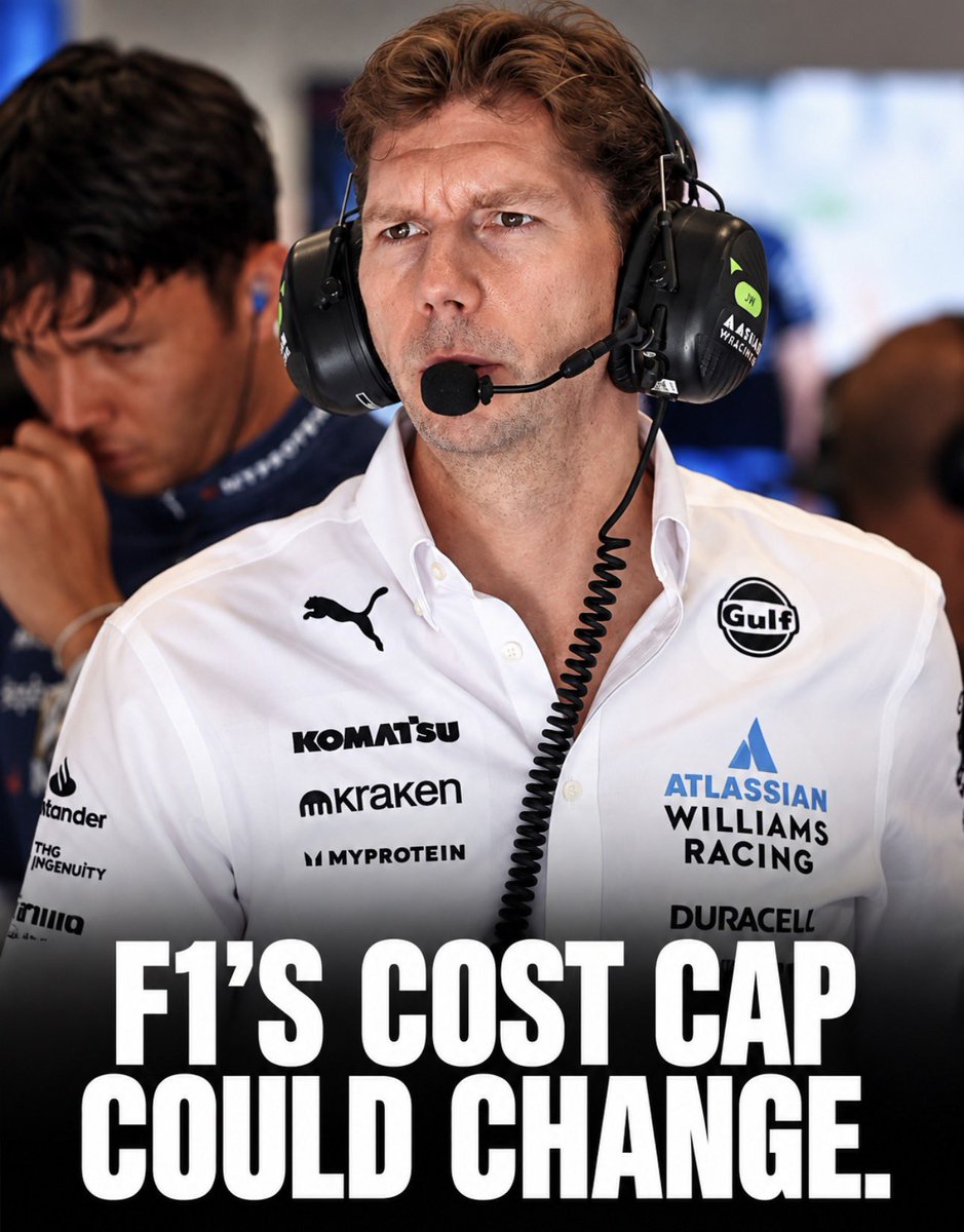 evrythngformu1a's tweet photo. 🚨 WILLIAMS WANTS F1 TO CHANGE THE COST CAP FOR 2027

James Vowles is pushing for a new “catch-up” system that would allow teams outside the top four to spend MORE than the leading teams.

The idea is to stop F1 becoming permanently split into two tiers, with the biggest teams benefiting from infrastructure and efficiencies built before the cost cap.

Audi, Aston Martin, Alpine and Cadillac are understood to broadly support the proposal — but Williams is currently ONE vote short of getting it through for 2027.

If it misses that threshold, a change for 2028 would be easier to approve.

(via. @NobleF1) #F1