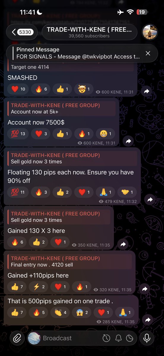 Kecyy's tweet photo. Free channel asked me for a trade this week so I shared.
4 strategic entries given.

500pips gained❤️💰💰💰✨

Ensure you watch video attached to post.

$500 deposited now up $7,500 ( check quoted post to see how we started) 

THE BEST GOLD TRADER IN THE COUNTRY BY A LONG LONG MARGIN .

Share profit screenshots

Join channel to not miss out https://t.co/KaW8FYfL3V

Join vip for even better trades https://t.co/azJys6JbUK

KENE DEY FOR ALL OF UNA LIKE MAD
