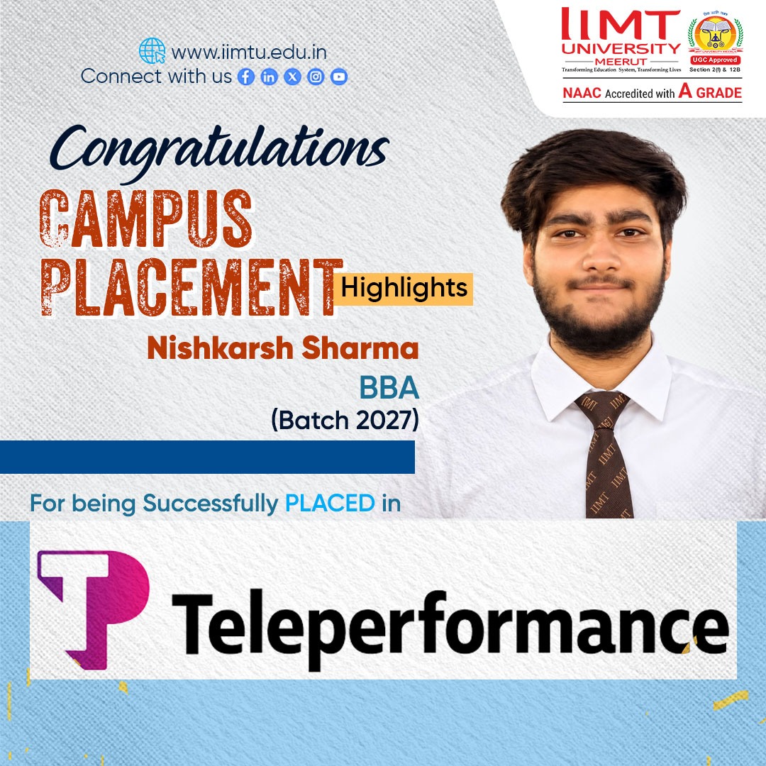 IIMT_U's tweet photo. 🎉 Congratulations to our students on securing placements at Teleperformance! 🎓💼 Your hard work, dedication & perseverance have paid off. Wishing you success in this exciting new chapter! 🚀👏
#IIMTUniversity #StudentSuccess #IIMTU #CampusPlacement #Teleperformance #IIMTian https://t.co/hHW6fCDocq