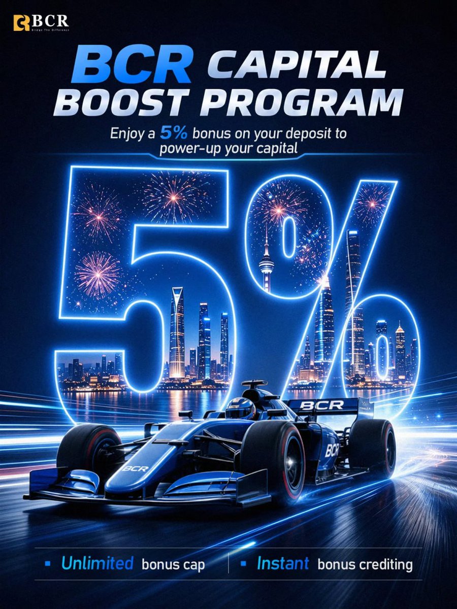 bcrmarketnews's tweet photo. Capital Boost Program
5% bonus on your deposit + unlimited cap + instant crediting. Power up your capital with BCR 🚀

#thebcr #bcrTrading #bcrGlobal