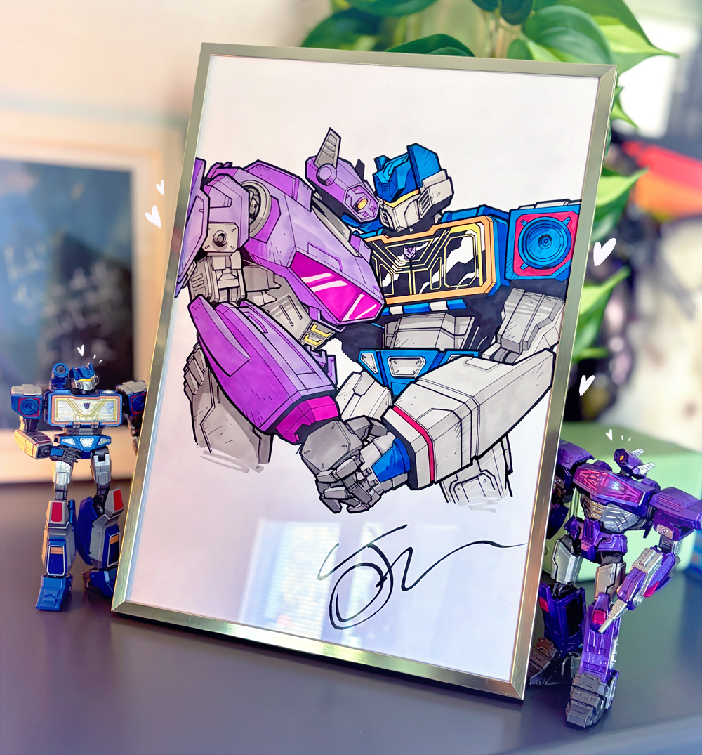 Lintufriikki's tweet photo. OH MY GOSH DREAMS DO COME TRUE!!!! 😭😭😭💕💞💖✨ I'm so incredibly happy to finally have a commission from Jack Lawrence!! I love this beyond words, the waves turned out so precious and sweet!! 🥹🥹🥹💙💜 
#transformers #wavewave https://t.co/HgmK9rNtQt