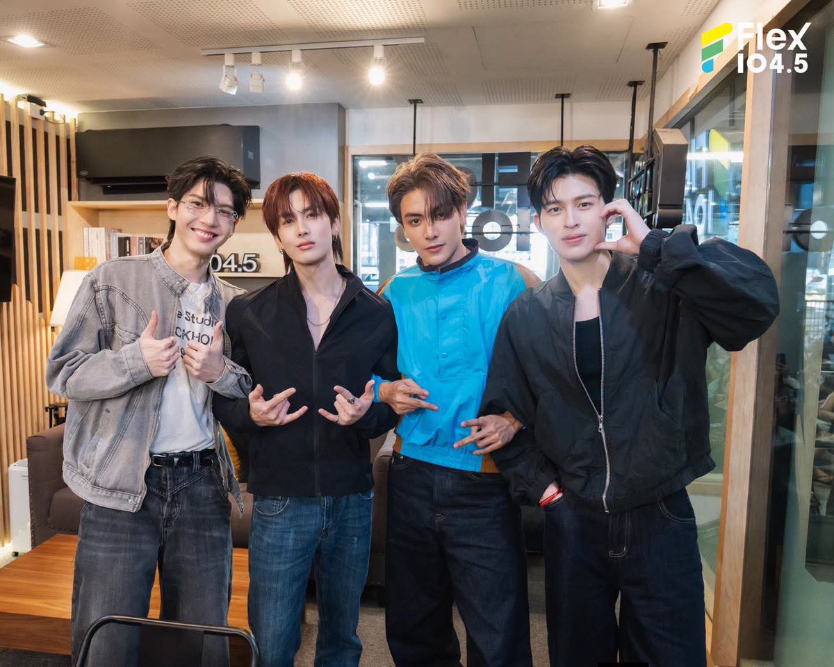 inambpp's tweet photo. Four boys, four unique charms… and a little TEMPTATION. 🔥♦️⛓️

JASPER on Flex Talk before their first big concert! 😭💗 Can’t wait to see them shine on stage! ✨

#Flex1045xJASPERCONCERT #JASPERCONCERT #JASPER #FlexTalk https://t.co/9y54fRVXLD