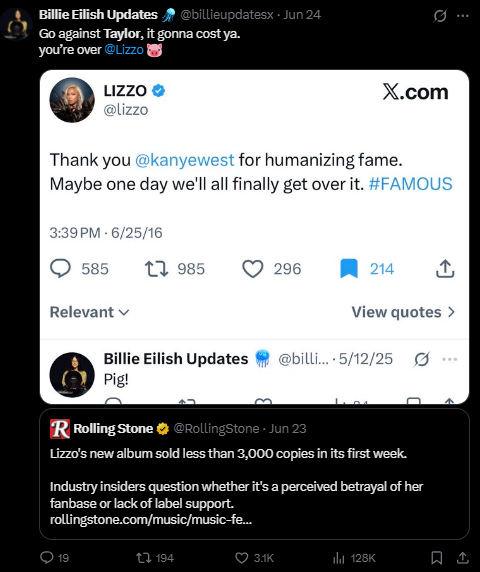 cosexter's tweet photo. @billieupdatesx @PopTingz both are ending taylor swift AWS https://t.co/2VUHWY7poy