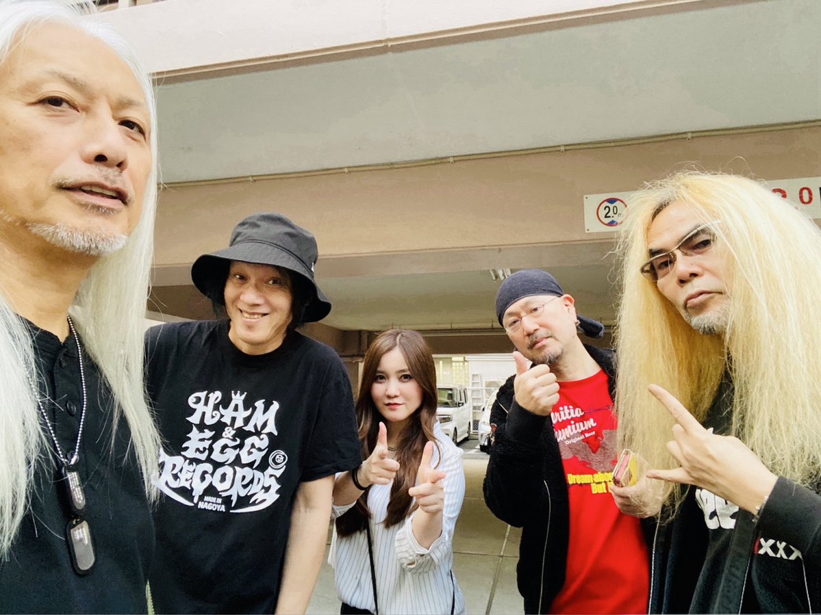 kenblonddog's tweet photo. 10/11へ向けてゴリゴリのGeezer with Xtina🎸🎸
#Geezer
#xtina
#スティング宮本
#松本淳
#TomohiroNishio
#木村建
#rampage
#10月11日
#町田SDR https://t.co/ldwZUogpoH