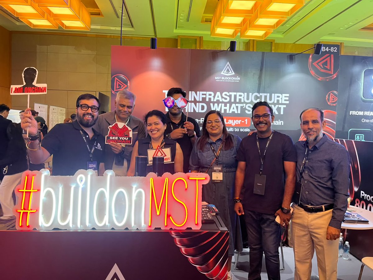MSTBlockchainHQ's tweet photo. Day 1 at @token2049 Singapore ⚡️🌐
The energy is real. The conversations are bigger. And the future of Web3 is being built right here.

From meaningful conversations and new connections to showcasing MST Blockchain and our vision for enterprise-ready Layer-1 infrastructure, Day 1 was one for the books.
And this is just the beginning. 🚀

📍 TOKEN2049 Singapore
#TOKEN2049 #TOKEN2049Singapore #MSTBlockchain #Web3 #Blockchain #Layer1 #BuildOnMST #Singapore