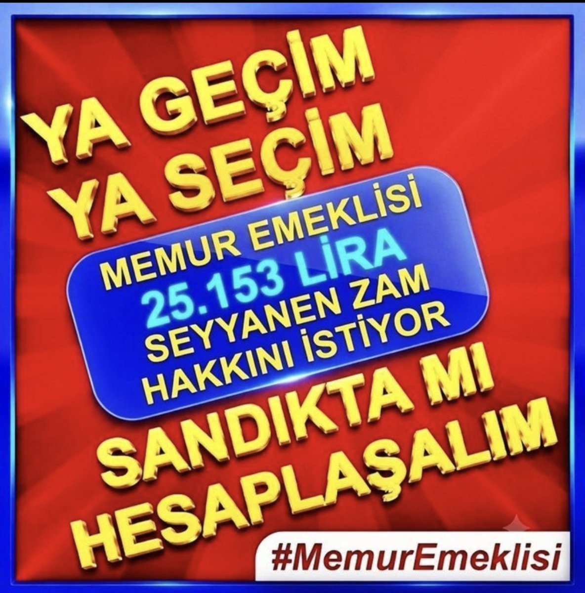 gulmez_gul31294's tweet photo. @Akparti @RTErdogan #EmekliMemur un
Aşına,
Parasına,
Seyyanen zam hakkına,
Siyasi kurnazlık yaparak
EL KOYDUNUZ‼️
Maaşımı yarıya indirdiniz
Bizler
41 aydır
Adalet siz @tcbestepe den
#MemurEmeklisineAdalet bekliyoruz‼️ https://t.co/4SvoX7Gw3x