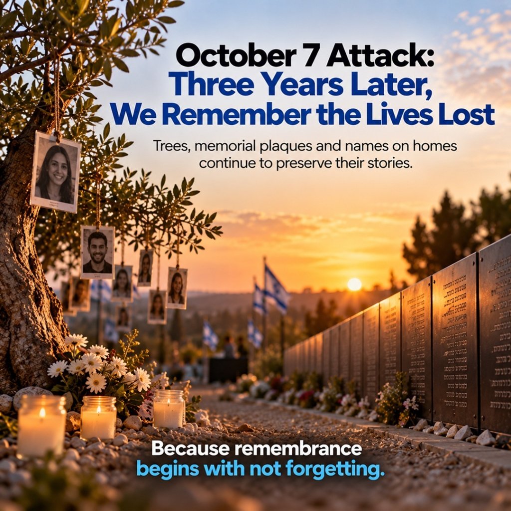 VertigoWarrior's tweet photo. Three years have passed, but the memories of the lives lost remain forever etched in our hearts.
Through planted trees, memorial plaques, and names on homes, their beautiful stories continue to be preserved. True remembrance begins with never forgetting. 🕯️#Oct7Remembrance https://t.co/Vcii7fMwv6