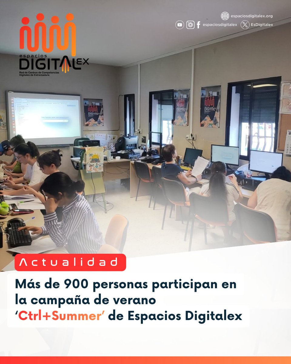 EsDigitalex's tweet photo. 🫆🛍️👩‍💼 Más de 970 personas y 146 acciones formativas... Ctrl+Summer llega a su fin.

IA, impresión 3D, videocurrículums y mucho más para aprender a utilizar la tecnología con un propósito.

👉 Descubre todos los resultados:
https://t.co/hYvWZzH37C

#CtrlSummer #EspaciosDigitalex https://t.co/cJ0GTavTfl