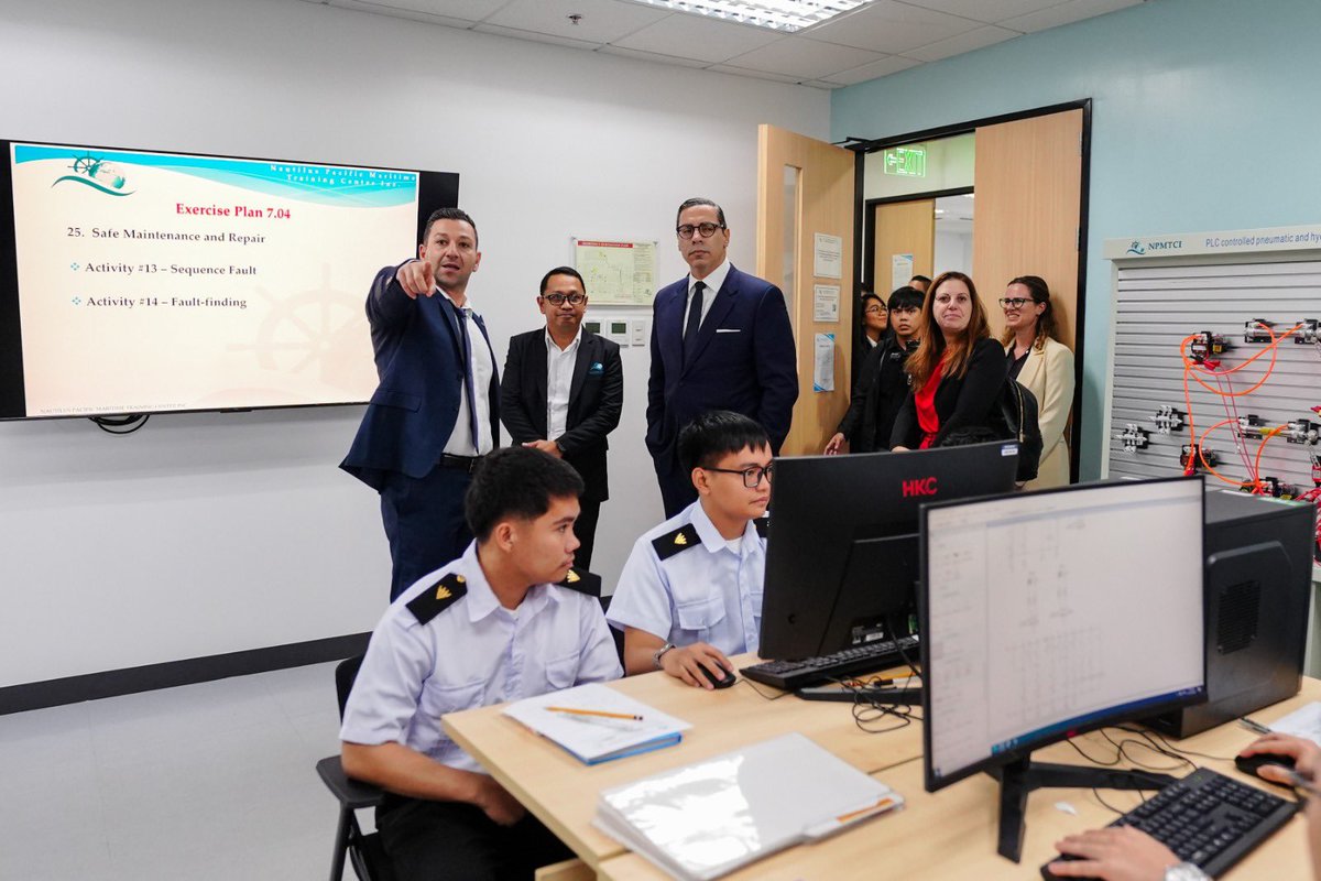 ckombos's tweet photo. 📍Manila ~ During my visit in the Philippines, it was a pleasure visiting the Nautilus Training Centre, an exclusive partner of the 🇨🇾-based company Columbia Shipmanagement, which has over the past few years has trained over 195,000 🇵🇭 seafarers, an indicative example of the cooperation between Cyprus and Philippines in the maritime and shipping sectors.

@ColumbiaGroupCG 
@CyprusIndonesia