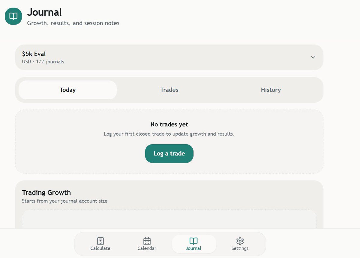 FCdeKING's tweet photo. Saw my senior @iamdakejr launch a trading journal/position sizing tool @Poscalhq 

About to track and log my trades on my $5k evaluation account. 

I think I finally found a journal for the people 

Very easy to understand interface. 

Nicely done senior 👏 https://t.co/cKKKpLu6Eg