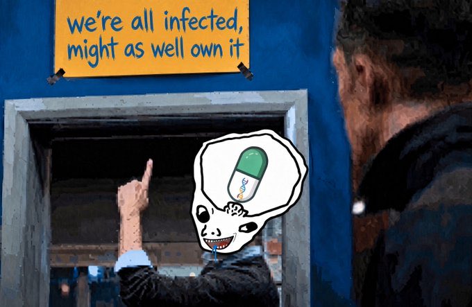 Homestead_Pleb's tweet photo. We don’t need anyone, the narrative will carry us! 

But to those that are joining — we are REALLY happy you decided to own your infection. 

Welcome to the cult. ✊🦠 https://t.co/tvKvkGZEgo