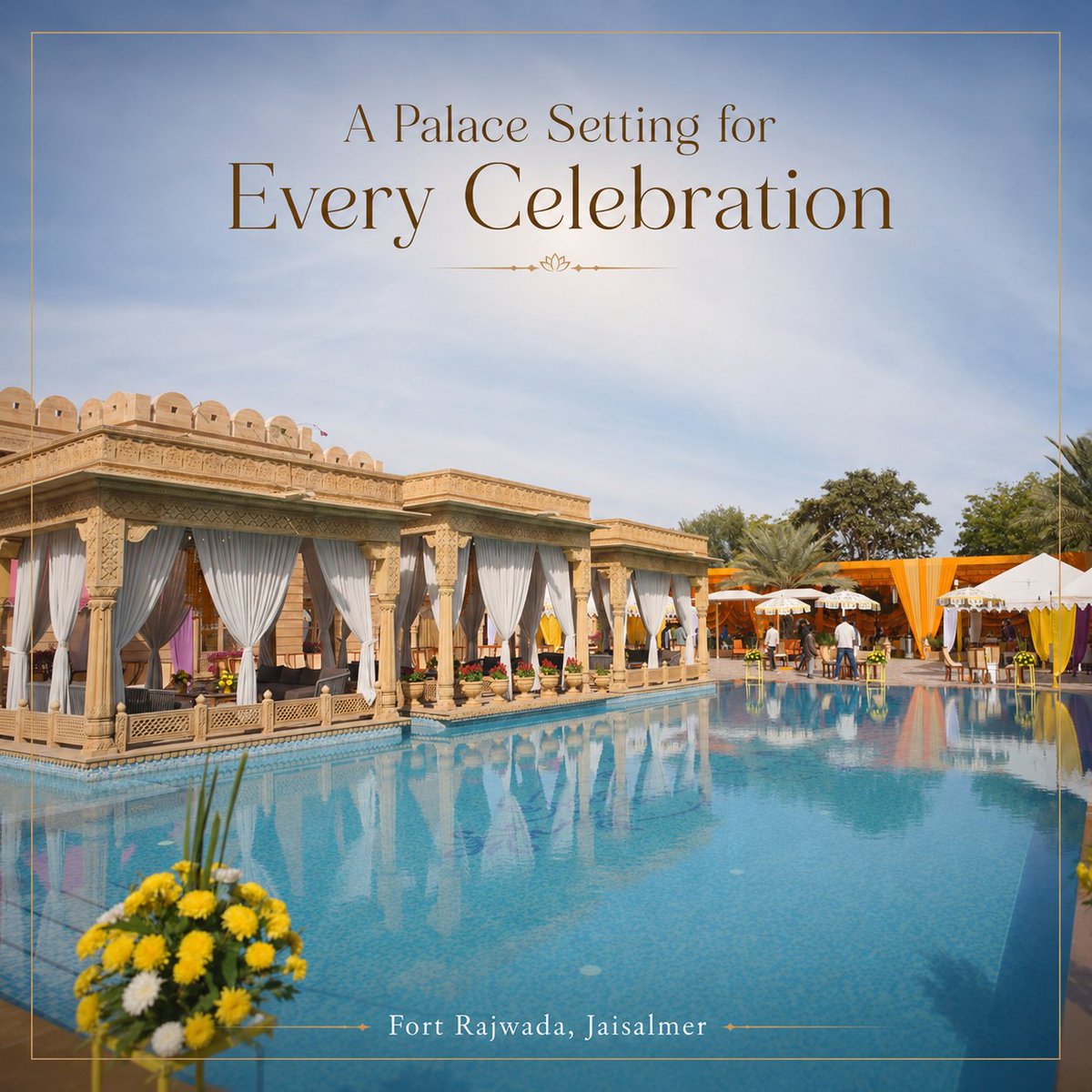 Fort_Rajwada_'s tweet photo. Some celebrations deserve more than a venue; they deserve a setting that becomes part of the memory.

From palace courtyards to open skies, celebrate your wedding at #FortRajwada, #Jaisalmer.

Where celebrations become timeless.

📞 +91 97722 09004
🌐 https://t.co/l171e2ltQP https://t.co/LzMTzFjNlN