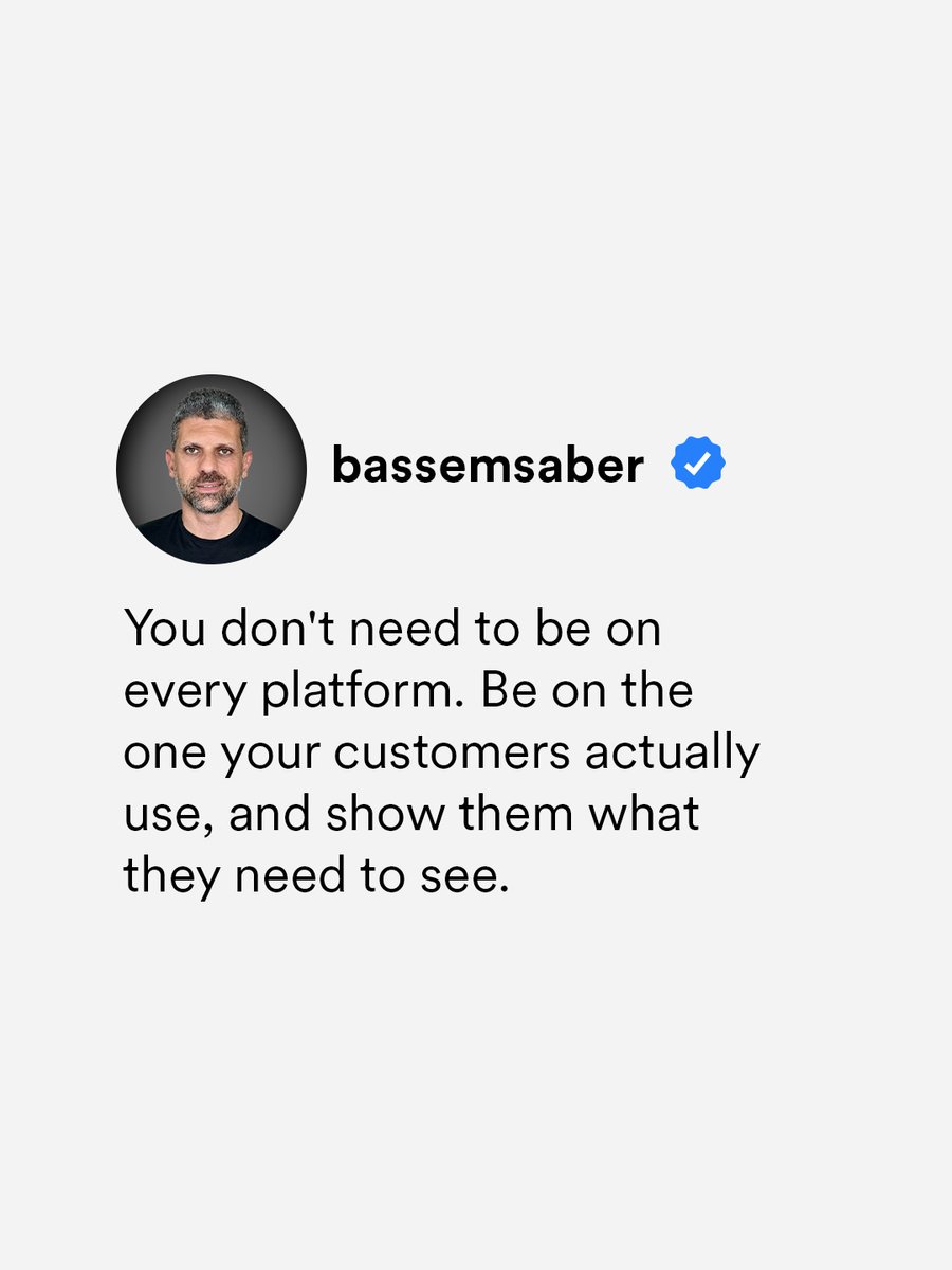 BassemSaber_'s tweet photo. Being average on every platform does less for your bottom line than being good on the right one. https://t.co/C6u62482qQ