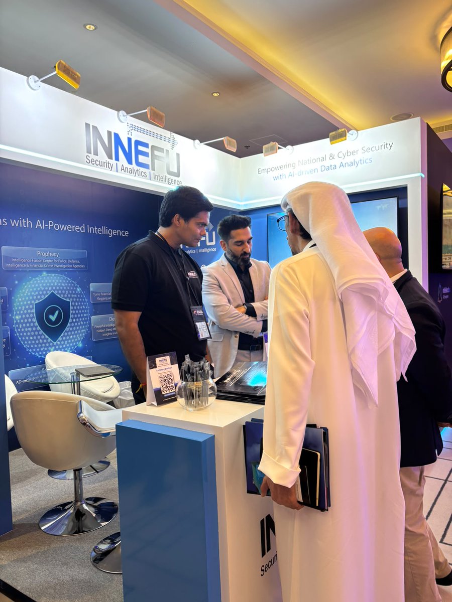 Innefu's tweet photo. 🔥 The momentum is on at ISS World MEA 2026!
Abhishek Sharma, Co-Founder & CTO, Innefu Labs, is at Booth #11, engaging with visitors and showcasing Prophecy, ARGUS and Sarvagata AI.
📍 JW Marriott Marquis, Dubai
#ISSWorldMEA #InnefuLabs #AIForSecurity https://t.co/Z1GFgWB3By