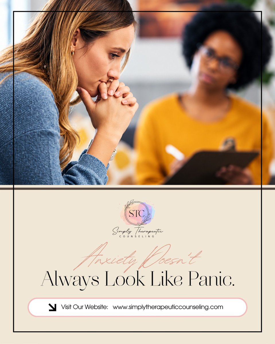 SimplyTherpeuti's tweet photo. Anxiety isn’t always a racing heart or a visible panic attack.

Sometimes, it can show up as constant overthinking, irritability, avoiding certain situations, difficulty concentrating, or feeling like your mind never fully switches off.
.
.
#SimplyTherapeuticCounseling https://t.co/DY1dCzYllk