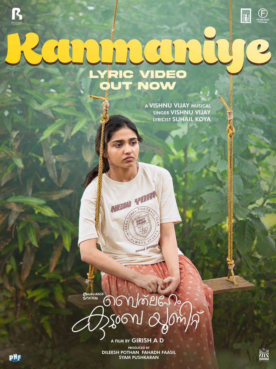 BhavanaStudios's tweet photo. Kanmaniye Lyric Video From #BKU Out Now. ❤️

A Vishnu Vijay Musical 🎼
Singer : Vishnu Vijay
Lyrics : Suhail Koya

Watch ▶️ https://t.co/iRTfM0yoYl

@NivinOfficial @_mamithabaiju @BhavanaRelease

#NivinPauly #MamithaBaiju #Kanmaniye #BethlehemKudumbaUnit https://t.co/ttfsm1FJ5R