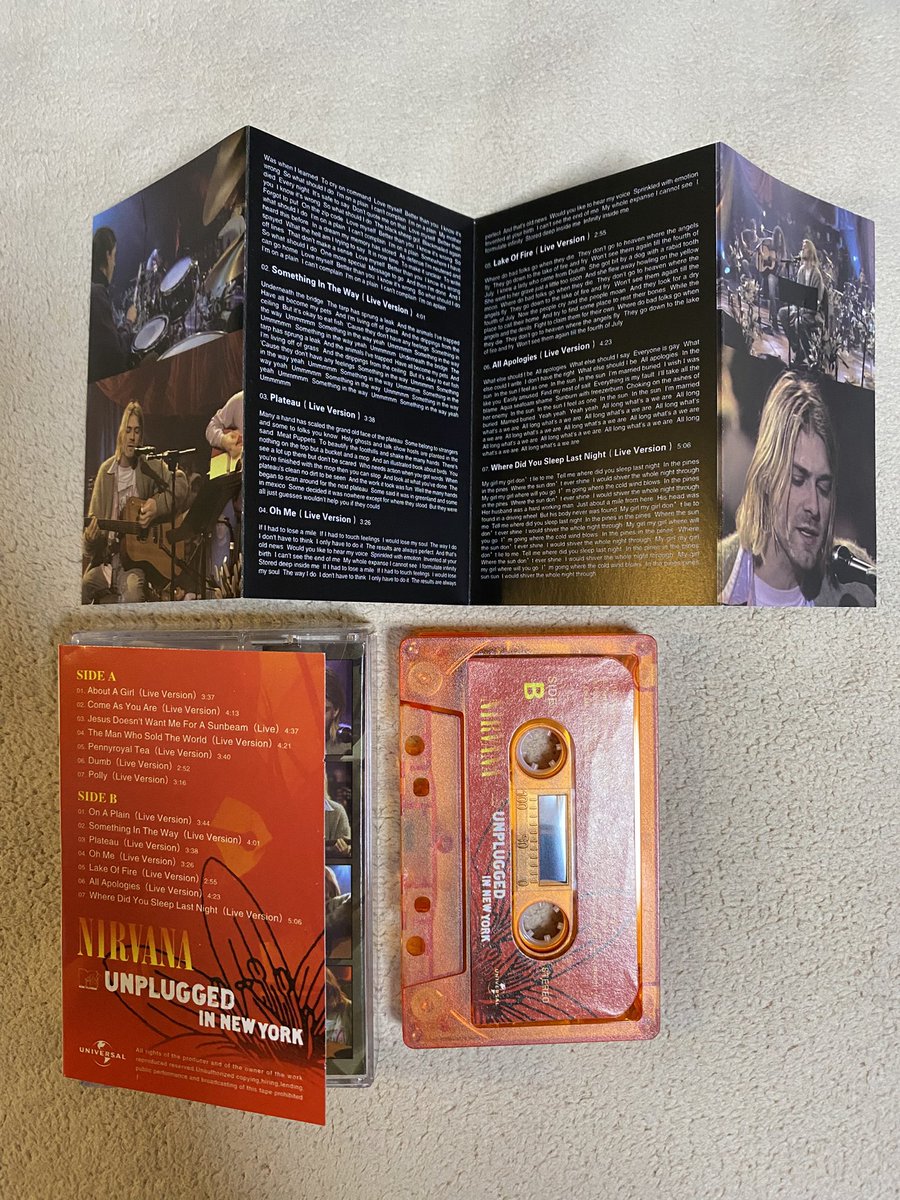 BLK_Guitars's tweet photo. #MyNewTape（5）

NIRVANA

『MTV UNPLUGGED IN NEW YORK』

15歳の頃 何度も何度も聴いた音源を改めてカセットテープで📼🎧

#NIRVANA
#KurtCobain
#MtvUnplugged
#CassetteTape
#Cassette
#カセットテープ
#カセット
#LoFi https://t.co/wxw23tBzXH