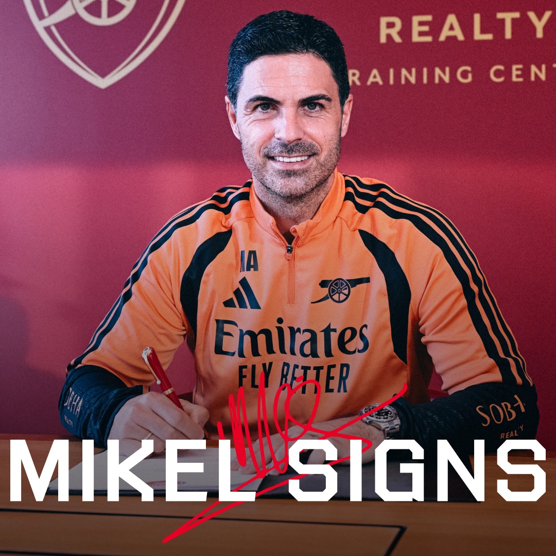 Arsenal's tweet photo. Creating something special. 

Mikel Arteta has signed a new contract at The Arsenal 👇