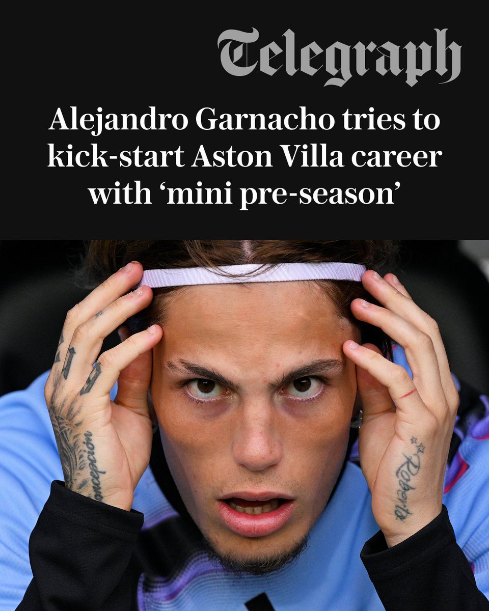 TeleFootball's tweet photo. 📈 Villa believe clear progress has been made
⚽ Individual tactical sessions to understand role
🤝 One-to-one talks with Unai Emery
🥅 Scoring in Southampton and Sevilla friendlies

Alejandro Garnacho tries to kickstart Aston Villa career with ‘mini pre-season’ @JPercyTelegraph #AVFC 👇
https://t.co/Bh2YMZV3mf