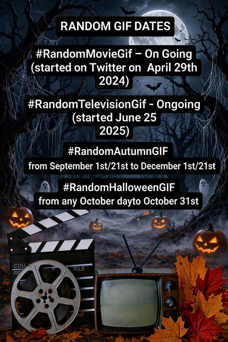MarkFreeMyMind's tweet photo. On Dec 1st 2023, I posted a spontaneous #RandomChristmasGIF on Twitter
Friends of friends joined in; followed each other & built friendships. We then posted other topics
Simply post GIFs for
#RandomMovieGIF
#RandomTelevisionGIF
#RandomAutumnGIF
#RandomHalloweenGIF
All welcome https://t.co/O62uCbKceB