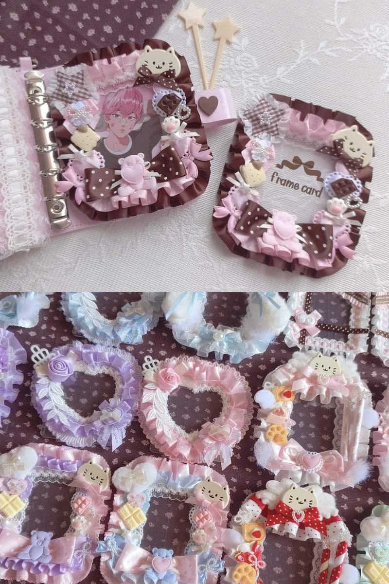 lynnn_ns's tweet photo. ⠀ ｡ﾟﾟ･｡･ﾟﾟ｡
    ﾟ。      Rt สุ่มแจก 1 เฟรม ⊹𝜗𝜚₊🍫🍰
　    ﾟ･｡･ﾟ
⏰ ลงขาย 08/10 เวลา 19:45

ꕀ price 85-180
ꕀ shipping  30/40

യ ห้อยได้ทุกเฟรม มีโซ่ไข่ปลา
യ มีมากกว่าในรูป(ราคาและแบบเฟรมจะมาลงรายละเอียดวันพรุ่งนี้ค่ะ🙇🏻‍♀️🩷)
#ตลาดนัดเฟรมการ์ด #ตลาดนัดplave https://t.co/mrlwoM7noh