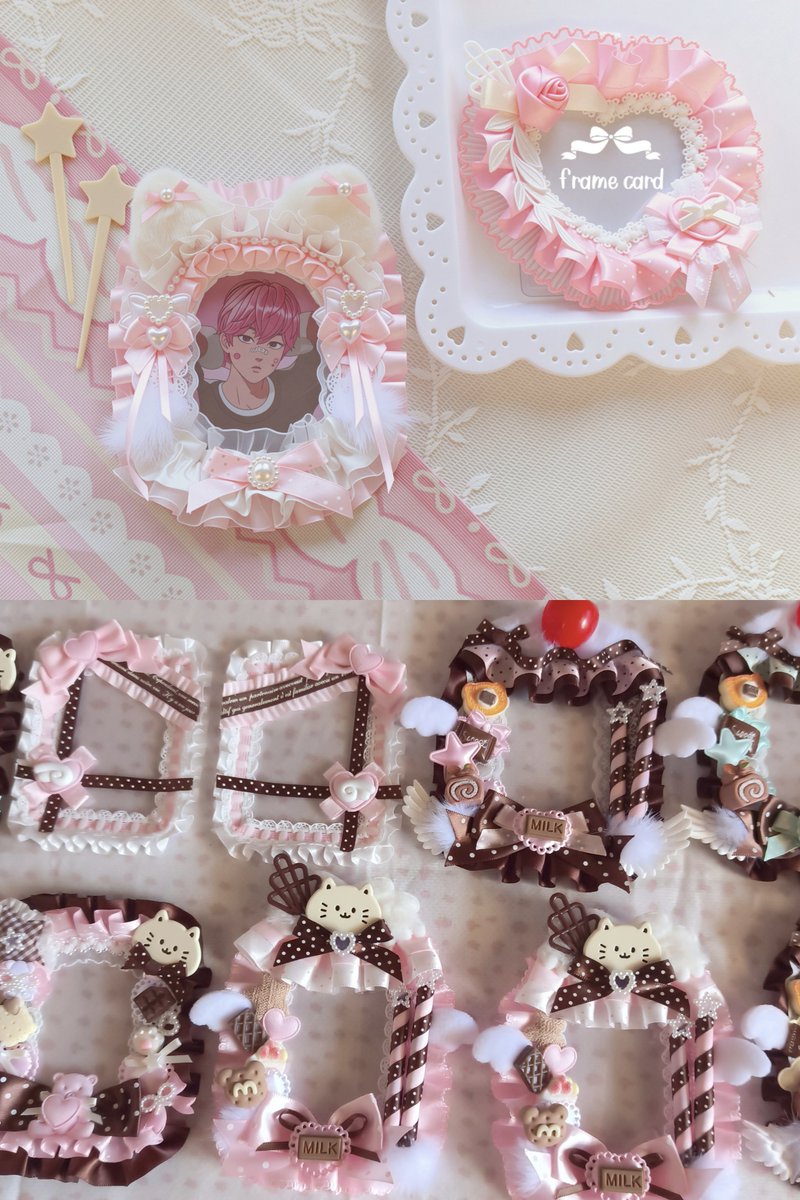 lynnn_ns's tweet photo. ⠀ ｡ﾟﾟ･｡･ﾟﾟ｡
    ﾟ。      Rt สุ่มแจก 1 เฟรม ⊹𝜗𝜚₊🍫🍰
　    ﾟ･｡･ﾟ
⏰ ลงขาย 08/10 เวลา 19:45

ꕀ price 85-180
ꕀ shipping  30/40

യ ห้อยได้ทุกเฟรม มีโซ่ไข่ปลา
യ มีมากกว่าในรูป(ราคาและแบบเฟรมจะมาลงรายละเอียดวันพรุ่งนี้ค่ะ🙇🏻‍♀️🩷)
#ตลาดนัดเฟรมการ์ด #ตลาดนัดplave https://t.co/mrlwoM7noh