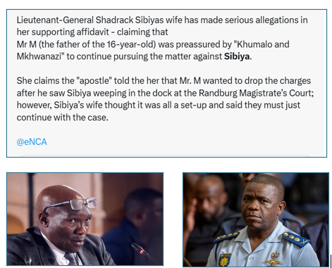 AyeeNdeM's tweet photo. BREAKING NEWS  :  Evidence Linking Nhlanhla Mkhwanazi and Dumisani Khumalo to the set up of Gen Sibiya has been submitted in Court! https://t.co/ixmylHDCDo
