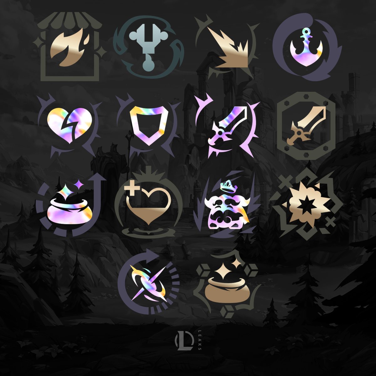 LeagueOfLeaks's tweet photo. All 14 Augments that will be REMOVED from the ARAM: Mayhem mode on October 21 ‼️

Combusting Interest, Crit 'n Cast, Critical Missile, Dimension Shift, DropBear, Dropkick, Fan the Hammer, Hide on Bush, High Roller, Our Healing, Poro Stampede, Spiritual Purification, Ult Bot, and Yowch, My Coins!