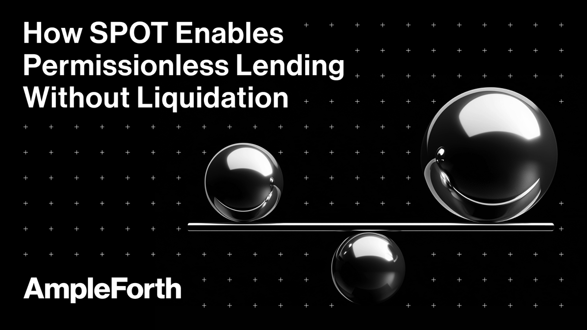 AmpleforthOrg's tweet photo. Crypto lending has one assumption baked in: collateral can crash, so borrowers get liquidated to keep lenders whole.

Every protocol in the space inherits it.

SPOT doesn't.

$AMPL enters the Rotation Vault and gets tranched.

The senior slice becomes SPOT, low volatility by construction.

The junior slice becomes stAMPL, which absorbs the swings SPOT sheds.

As tranches mature the Vault rotates them, so SPOT stays insulated from AMPL's elastic supply underneath.

Redemption is what holds it together. @SPOTprotocol is always redeemable for its underlying basket of tranches. 

Solvency isn't enforced by margin thresholds, it's enforced by what the token actually is.

When the system drifts off balance, the Funding Rate rebalances it from the inside.

So the collateral question doesn't get answered with faster liquidations. It gets answered by a token that was never going to need any.