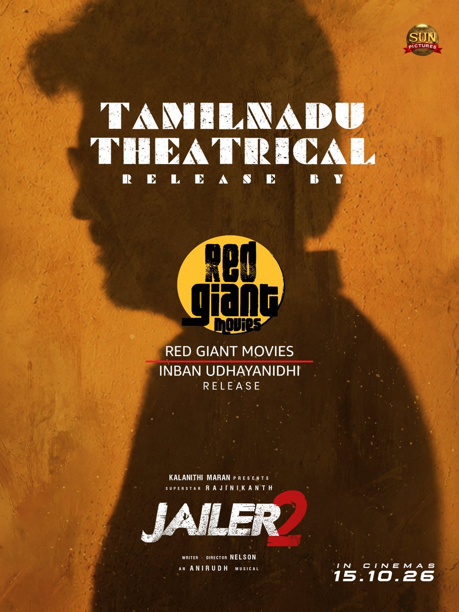 RedGiantMovies_'s tweet photo. Oru Thalaivandhan 🌟

When Thalaivar arrives, the celebration begins! 🌟🔥

#Jailer2 — Grand Tamil Nadu Theatrical Release by @RedGiantMovies_

#Jailer2FromOct15

@rajinikanth @Nelsondilpkumar @anirudhofficial @vidya_balan @iam_SJSuryah #SurajVenjaramoodu @meramyakrishnan @iYogiBabu @mirnaaofficial @vijaykartikdop @Nirmalcuts @ChethanDsouza @AlwaysJani @KiranDrk @sunilreddy22 #PallaviSingh @valentino_suren @Alagiakoothan #SantoshRaju @kabilanchelliah @kuchirayar73 @RIAZtheboss