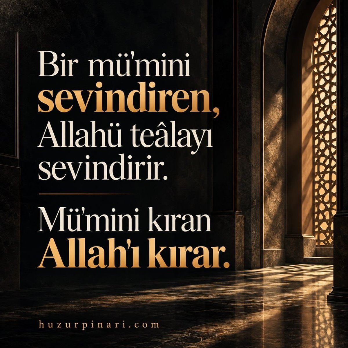 Huzurpinaricom's tweet photo. Allahü teala bütün dünyadaki kullarına dinini öğretmek için bizi vasıta kılmış. Bu hizmet ne büyük nimetdir. Çünki bu vazife Eshâb-ı kiramın vazifesidir. Eshâb-ı kiram Allahü tealanın dinini yaymak için uğraşdığından çok şereflidir. Biz de şimdi Allahü tealanın dinini yaymak için çalışıyoruz. Allahü teala da bize yardım ediyor. Hizmet ediyoruz diye gururlanmayalım. Yaptıran Allahü tealadır.

-----------------------------------------------

Bir mü'mini sevindiren, Allahü teâlayı sevindirir. Mü'mini kıran Allah'ı kırar.

İnsan kendini ne kadar sevmezse, başkaları onu o kadar sever.