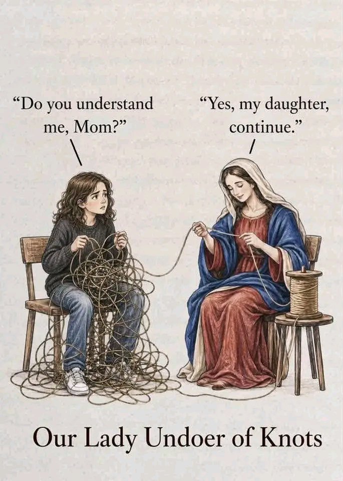 UcheMaryOkoli's tweet photo. This is how God's Mother is undoing every knots in our life. 

Mary, Undoer of Knots, pray for me. https://t.co/DF4eXayeX0
