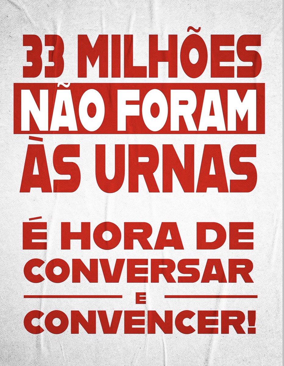 anittaacervy's tweet photo. 🚨33 MILHÕES DE VOTOS A CONQUISTAR!

Precisamos ir às redes e ruas para CONQUISTAR esses votos e reeleger @LulaOficial no segundo turno! 

#Elenão #FandomsComLula 
LULA NO SEGUNDO TURNO! https://t.co/4rmdyXgfXC