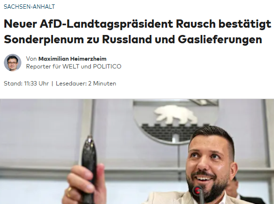 TDittkuhn's tweet photo. Es hat keine 24h gedauert, bis die AfD anfängt "Politik" zu machen, die gegen die Interessen der Bundesregierung bzw. des Landes ist. https://t.co/c92ABV3ZqN