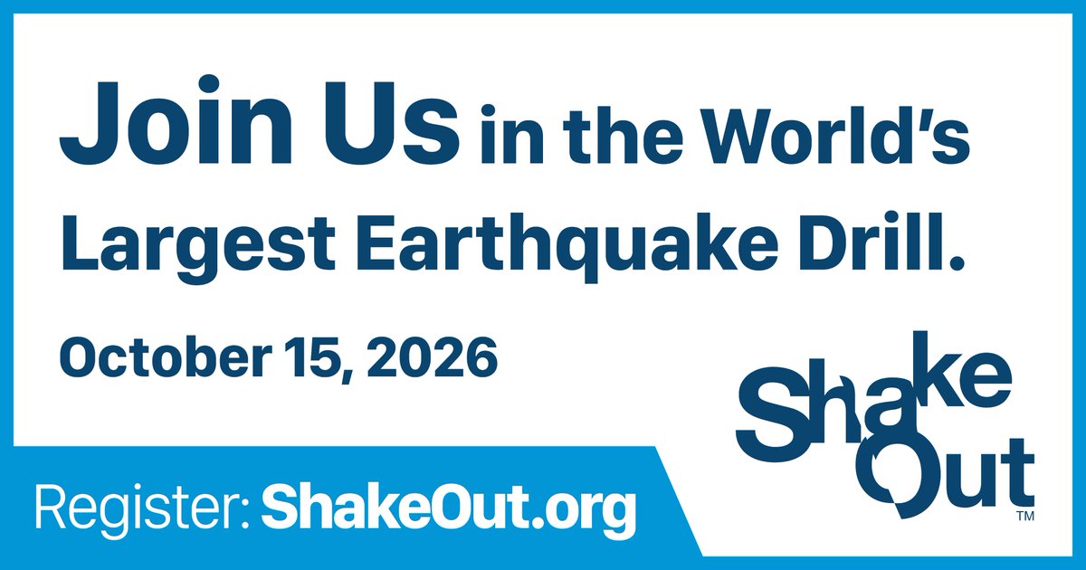 NWSSeattle's tweet photo. Have you registered for the #Shakeout happening 10/15 at 10:15 am yet? If not, register now at https://t.co/jCAbnC3uhJ to practice &amp; improve your level of earthquake &amp; tsunami preparedness. Everyone can participate! More on WA's tsunami hazard at: https://t.co/kLcqXmCstd https://t.co/BSV4OMZkG9