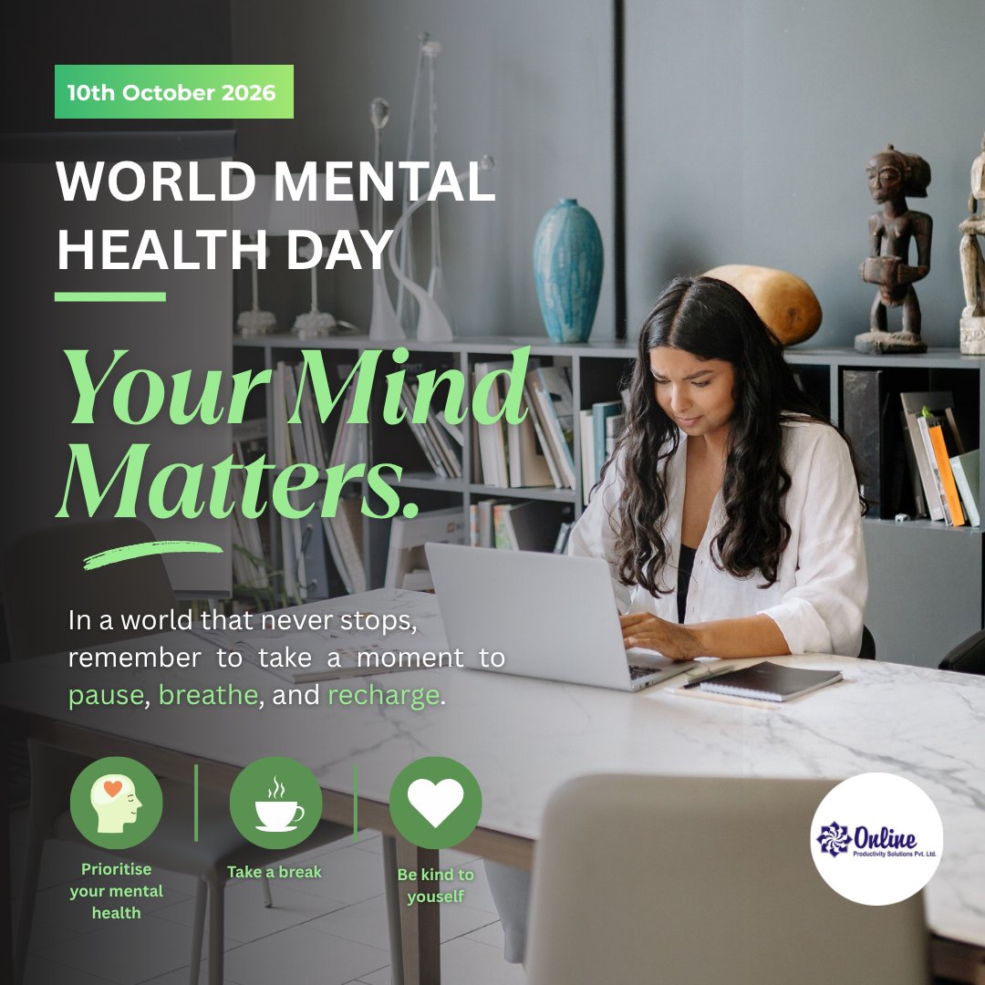 opspl's tweet photo. This World Mental Health Day, let’s pause, breathe, and reset — and create workplaces where people feel heard, supported, and valued.
#WorldMentalHealthDay #TechWellness #MentalHealthInIT #WorkplaceWellbeing #MentalHealthMatters #OPSPLCares #OnlineGoa #OPSPL https://t.co/dfksVFutXd