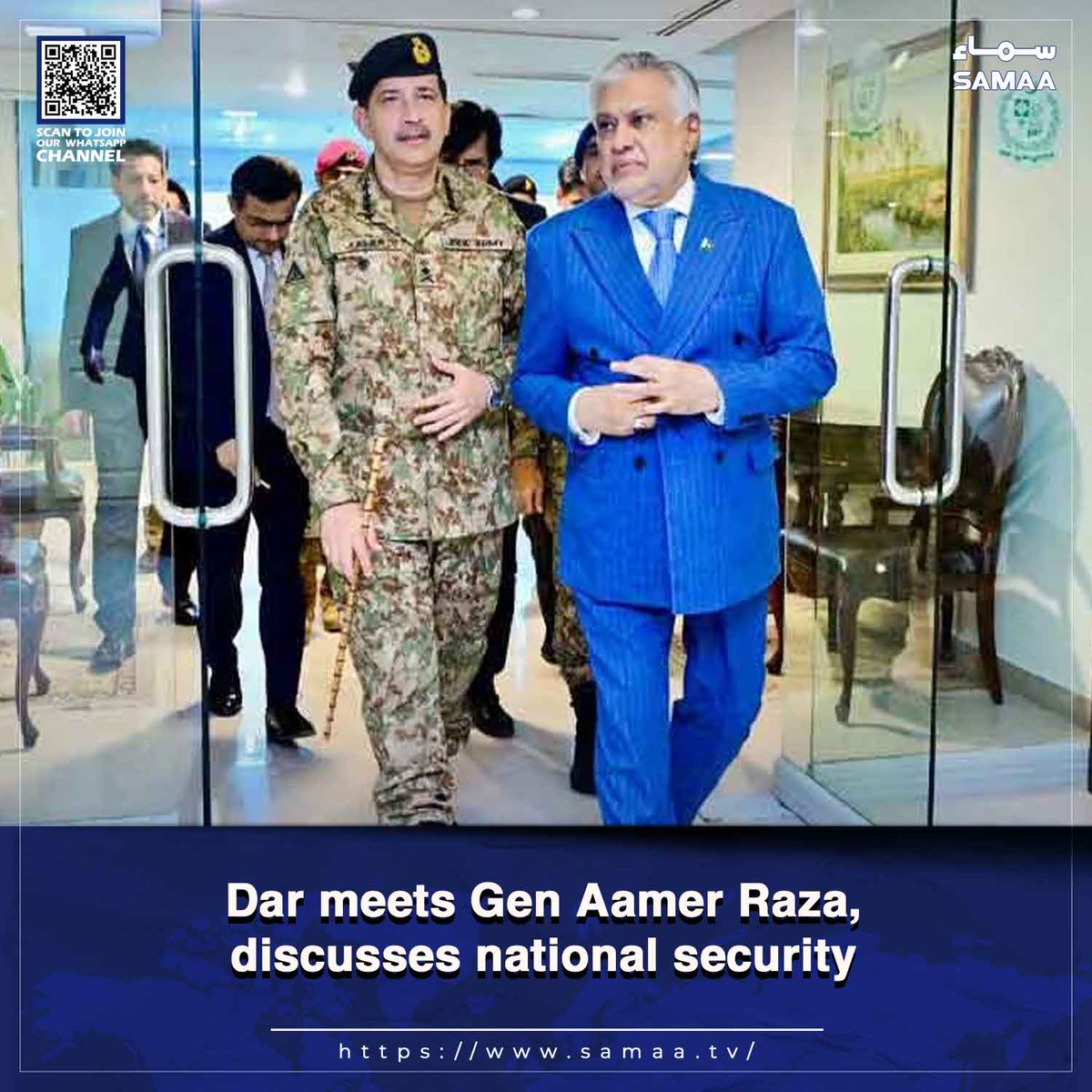 SAMAATV's tweet photo. Both sides agree to strengthen institutional coordination

Read more: https://t.co/g6jQqMeLN0

#SamaaTV #IshaqDar #GenAamerRaza #PakistanArmy #NationalStrategicCommand #nationalsecurity https://t.co/2mIlEcF3os