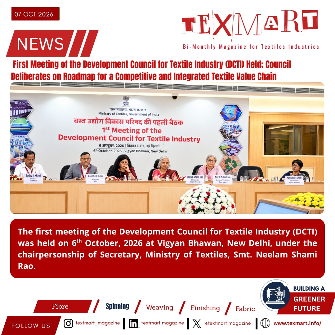TexMart4's tweet photo. First Meeting of the Development Council for Textile Industry (DCTI) Held; Council Deliberates on Roadmap for a Competitive and Integrated Textile Value Chain.
https://t.co/uLVy2xMBua
#DCTI #TextileIndustry #TextileIndustryIndia #TextileValueChain https://t.co/UHPrtfdaF8