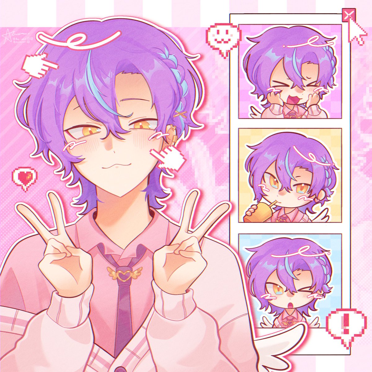 kyukyuur's tweet photo. My little inventor can't be this cute 🎈💜💜 #神代類 #prsk_FA https://t.co/Eh586wzH7n